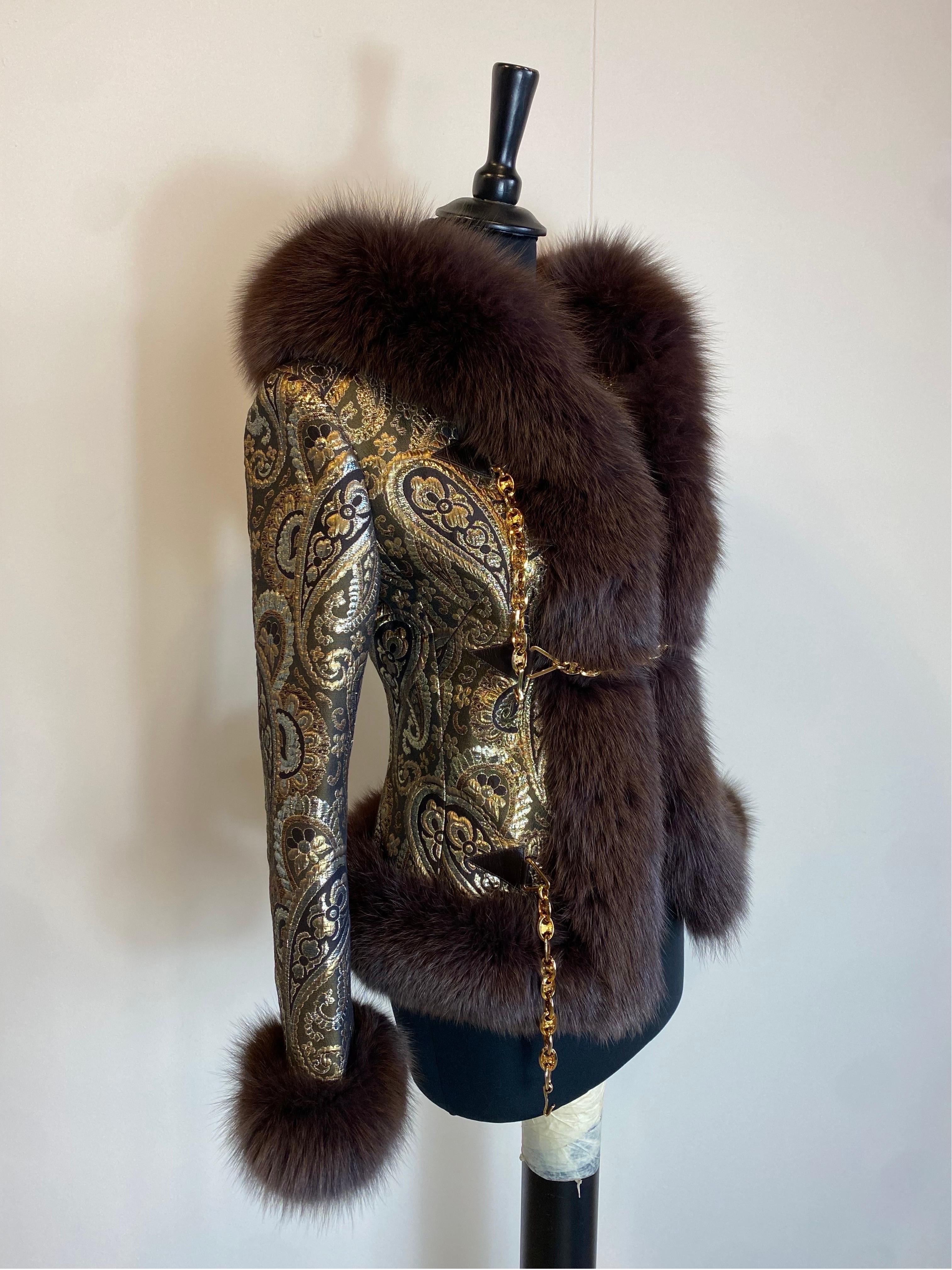 Celine golden brocade co ords jacket plus Pants Ensemble  Unisexe en vente