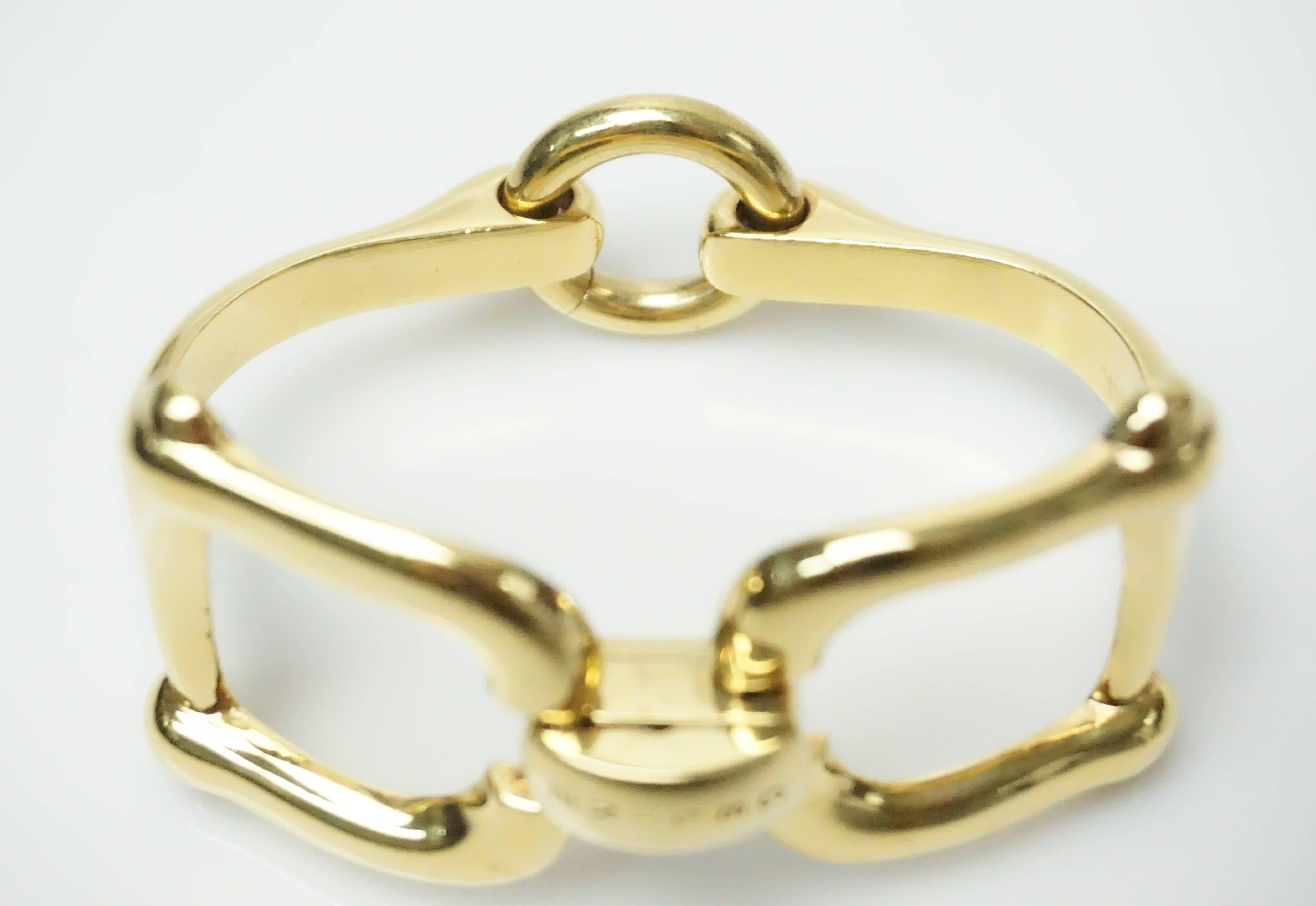 Celine Goldtone Horsebit Bracelet  2