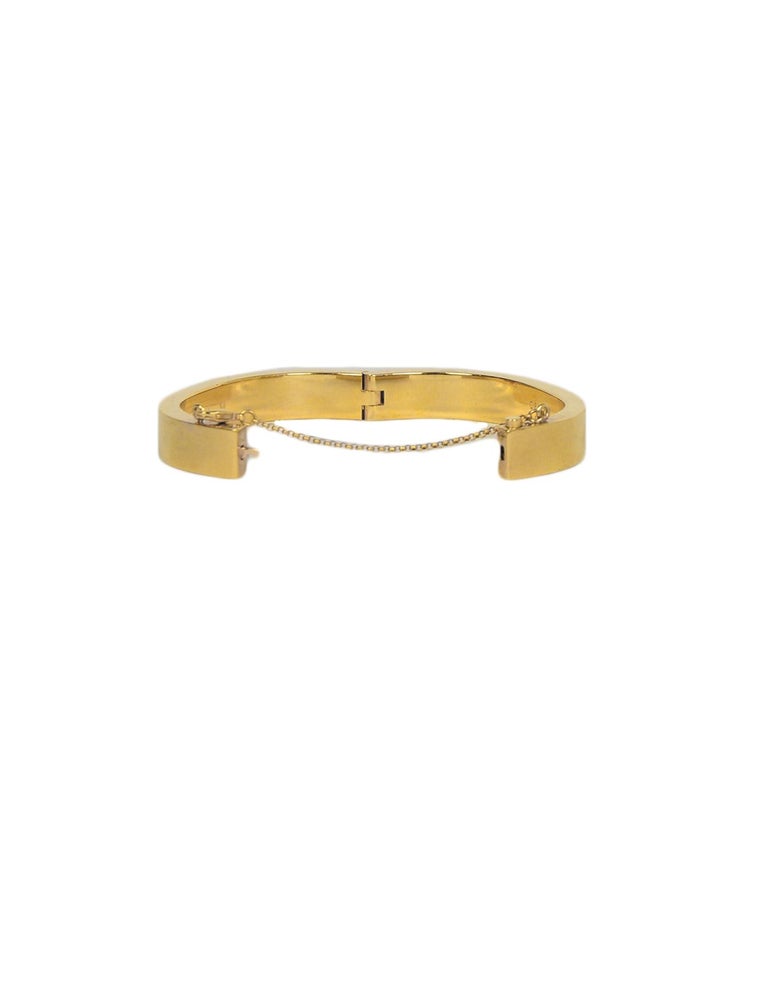 Celine Goldtone Narrow Manchette Cuff Bracelet size Medium For Sale at ...