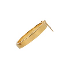 Celine Goldtone Narrow Manchette Cuff Bracelet size Medium