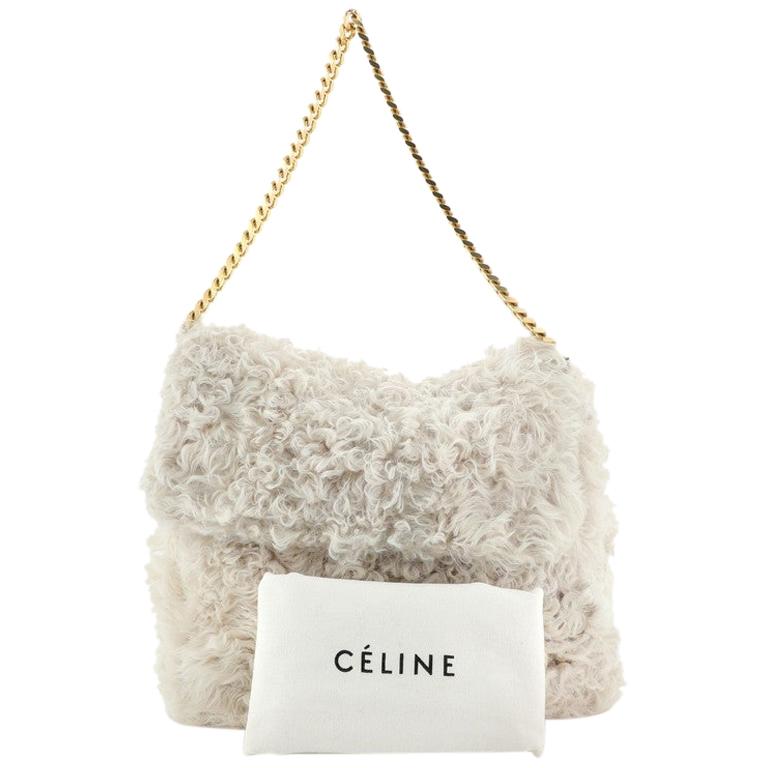 Celine Gourmette Shoulder Bag Fur Medium