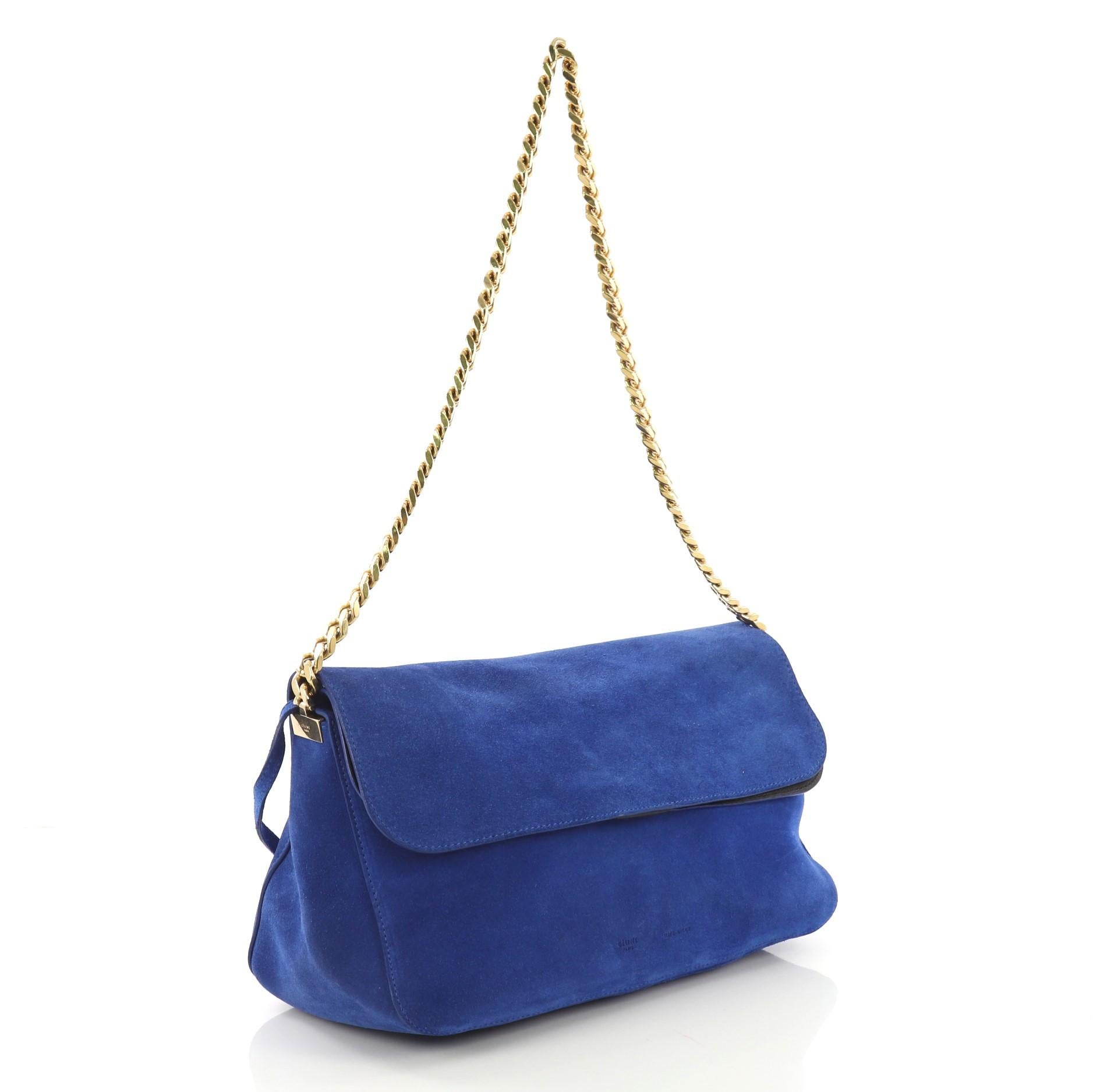 Celine Gourmette Shoulder Bag Suede Small