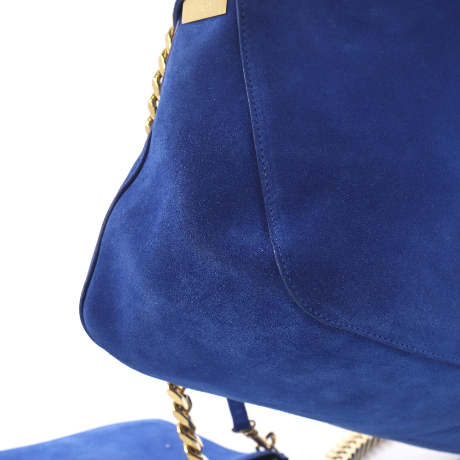 Celine Gourmette Shoulder Bag Suede Small In Good Condition In NY, NY