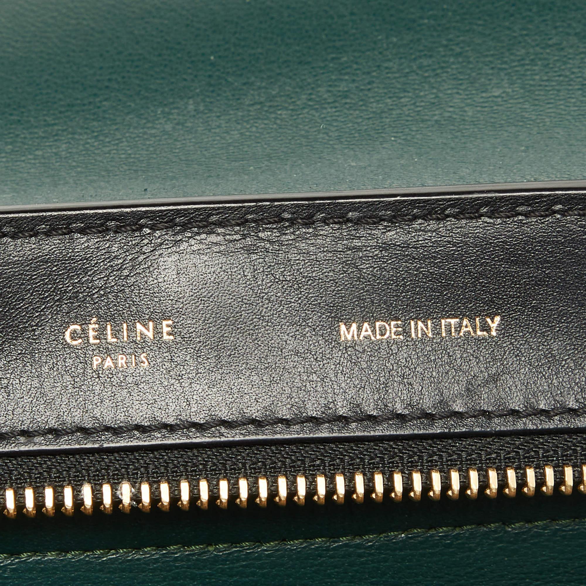 Celine Green/Black Leather Medium Trapeze Bag 2