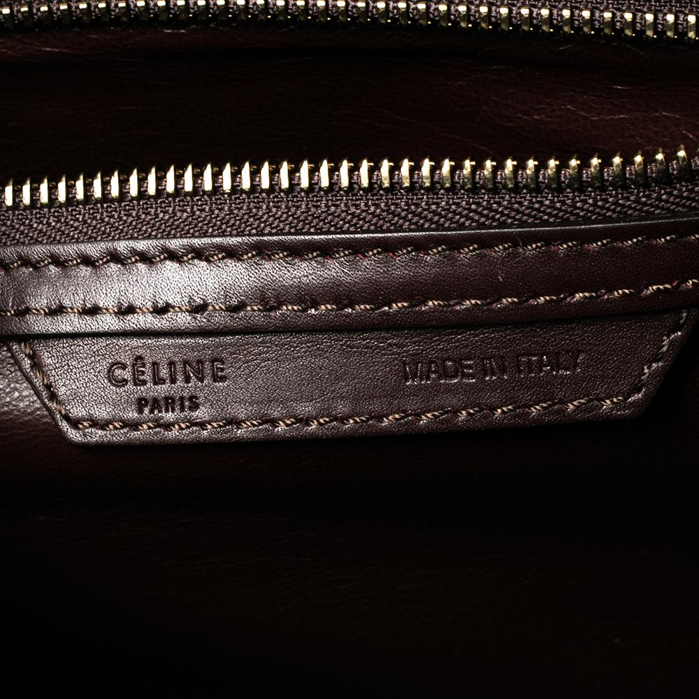 Celine Green/Brown Canvas and Leather Micro Luggage Tote 1