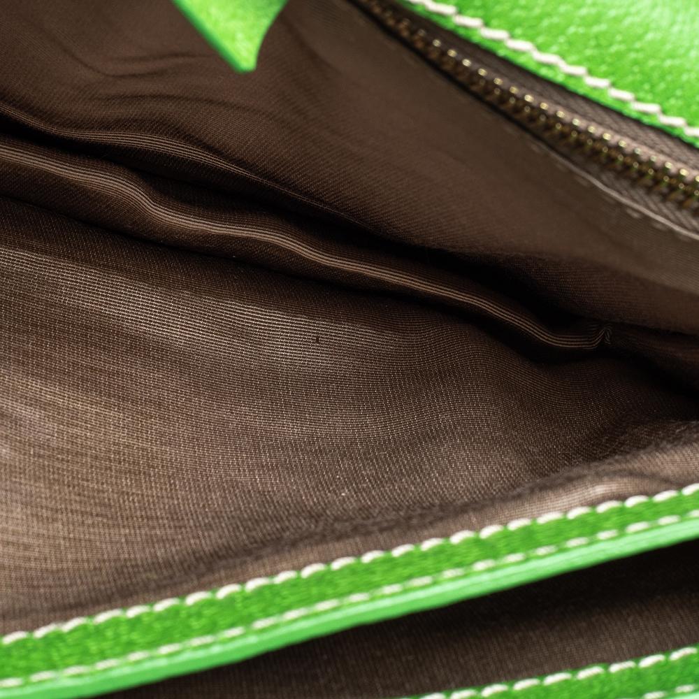 Celine Green Leather Flap Clutch 6