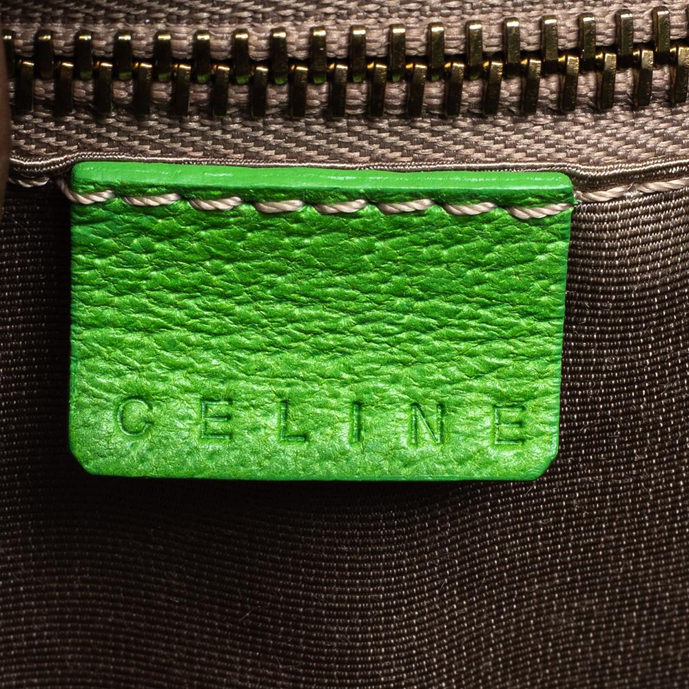 Celine Green Leather Flap Clutch 5