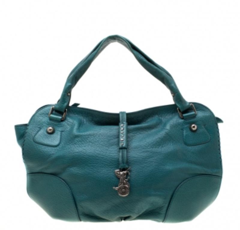 Celine Hobo en cuir vert en vente 2