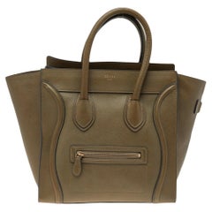 Celine Green Leather Luggage Mini Bag