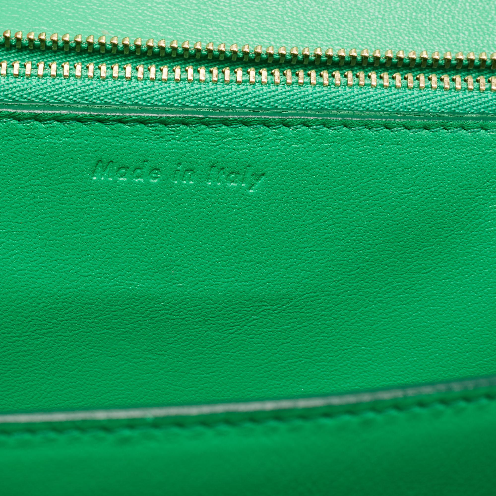 Celine Green Leather Medium Classic Box Shoulder Bag 1