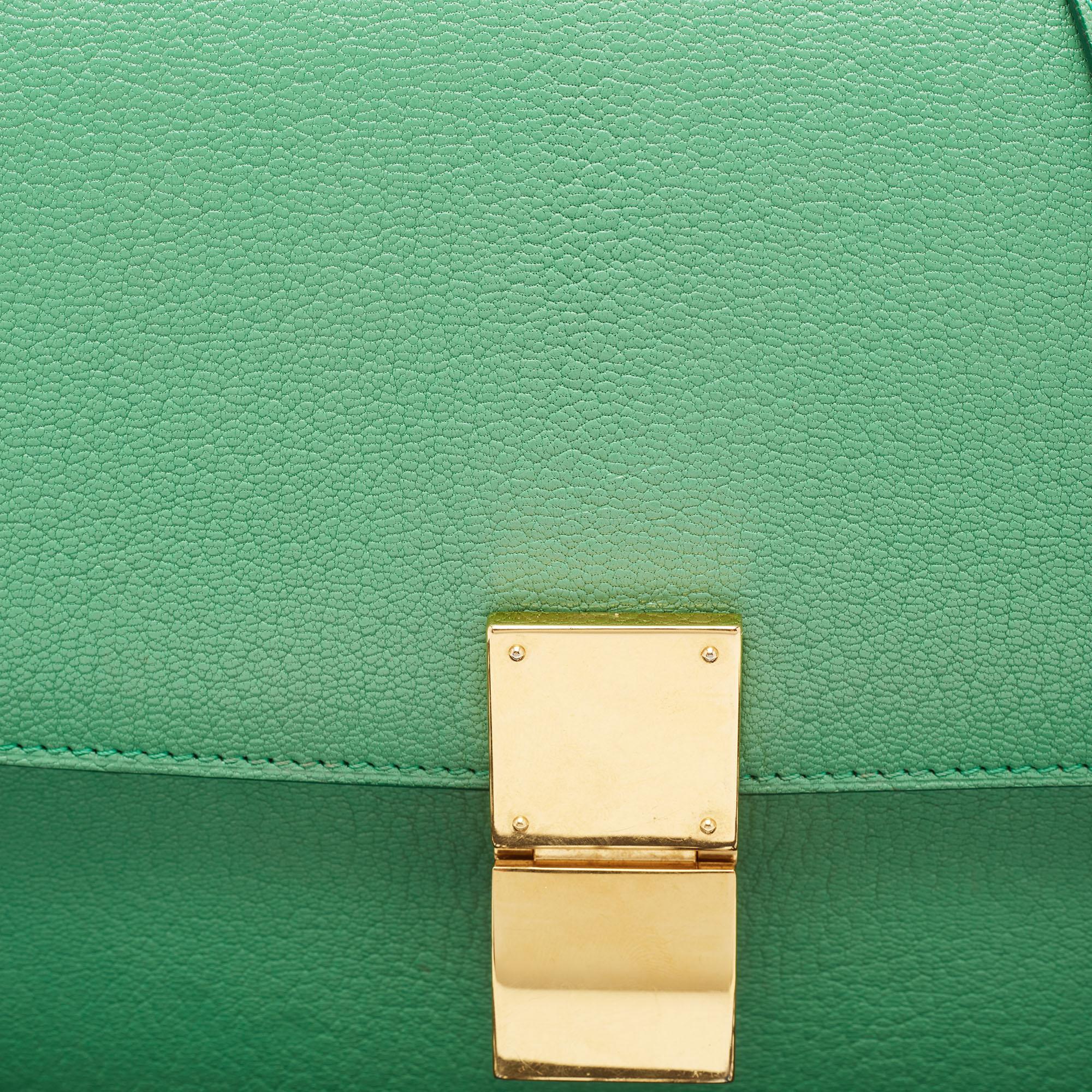 Celine Green Leather Medium Classic Box Shoulder Bag 3