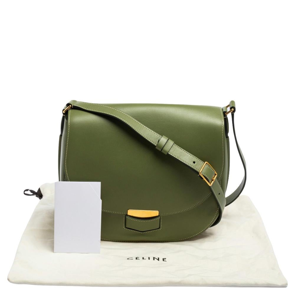 Celine Green Leather Medium Trotteur Shoulder Bag 6