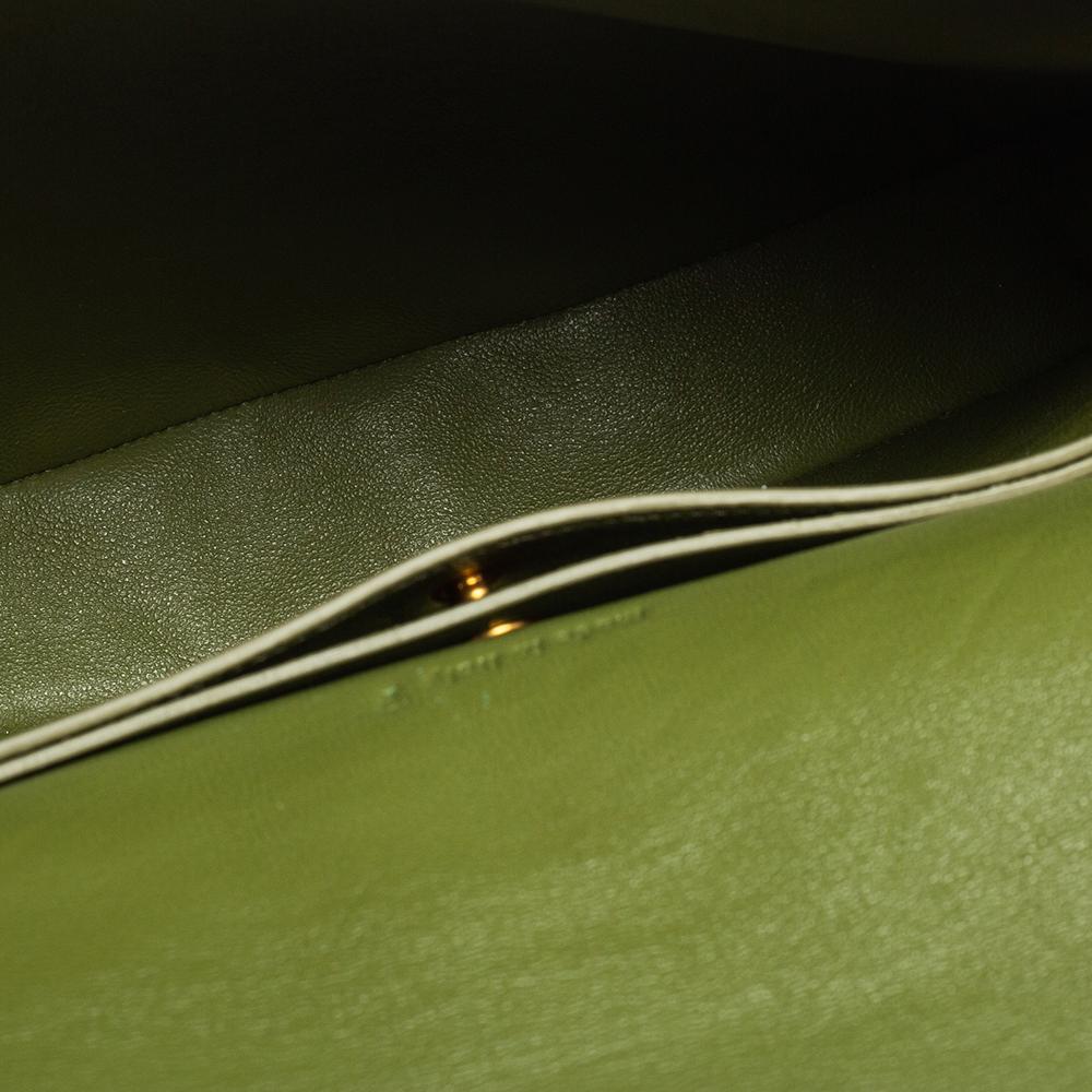 Women's Celine Green Leather Medium Trotteur Shoulder Bag