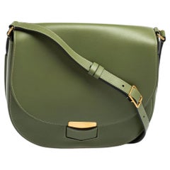 Celine Green Leather Medium Trotteur Shoulder Bag