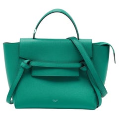 Celine Green Leather Micro Belt Top Handle Bag