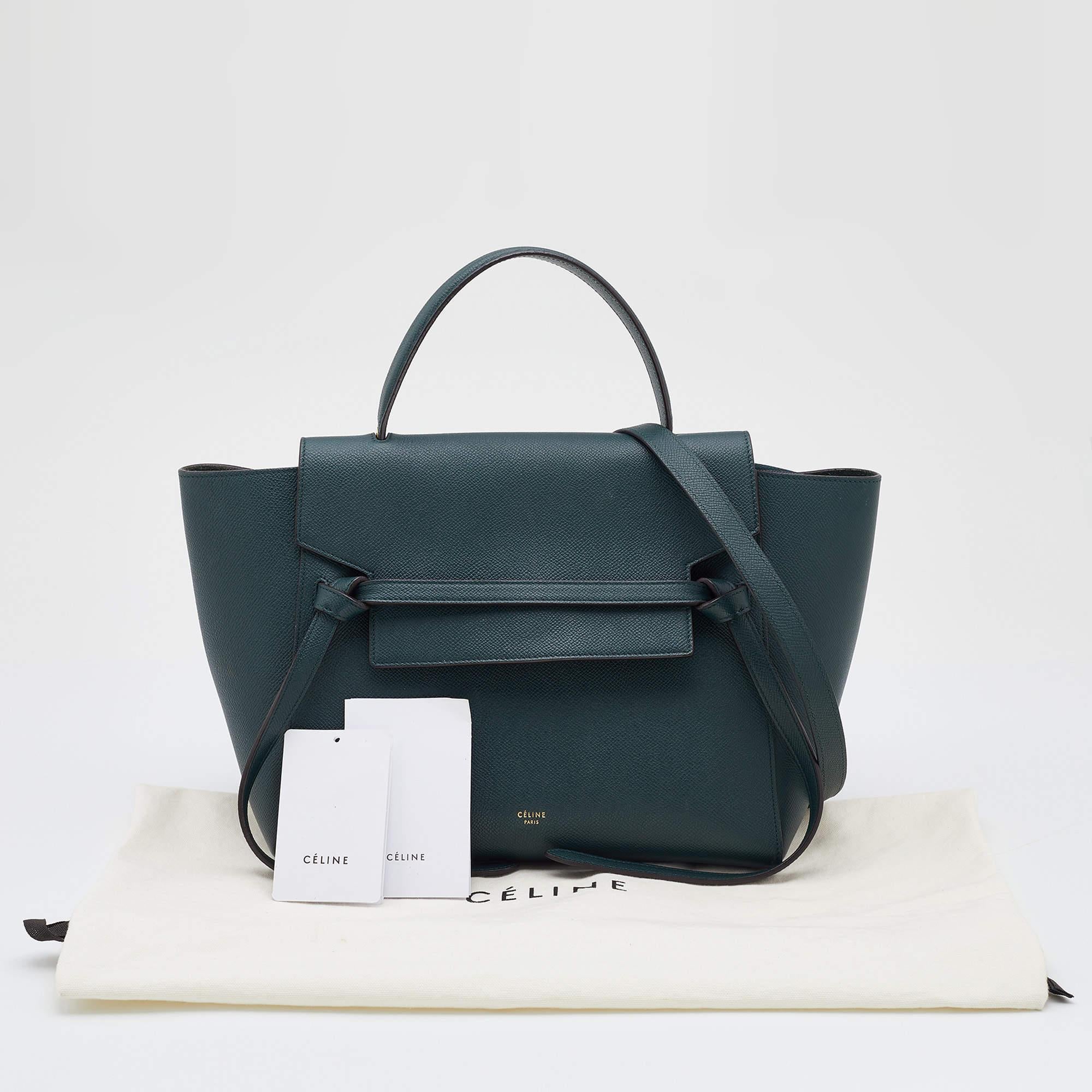 Celine Green Leather Mini Belt Top Handle Bag 7