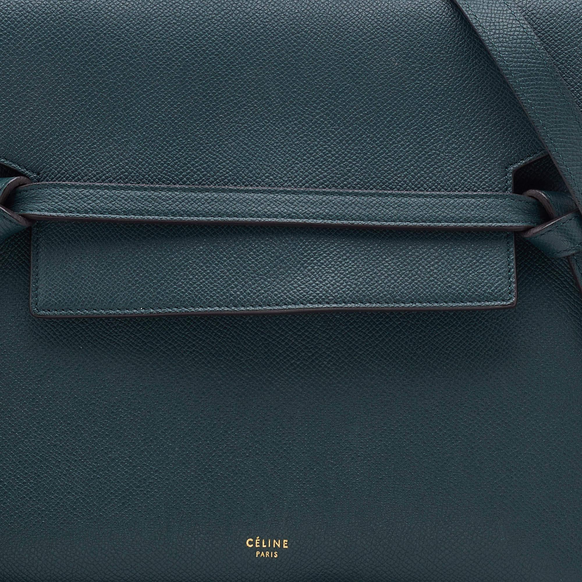 Celine Green Leather Mini Belt Top Handle Bag 5