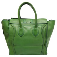Celine Green Leather Mini Luggage Tote