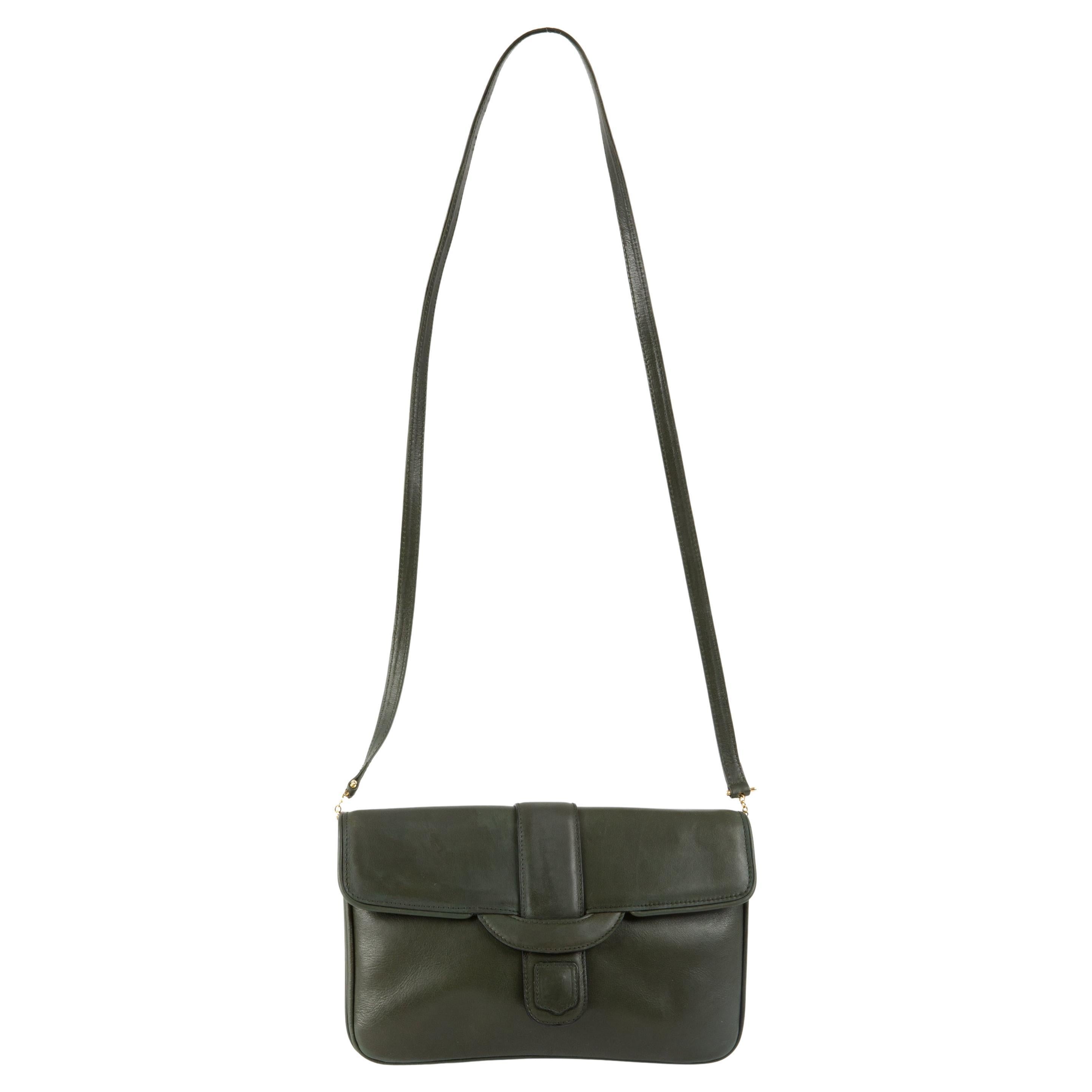 Celine Grüne Leder-Umhängetasche