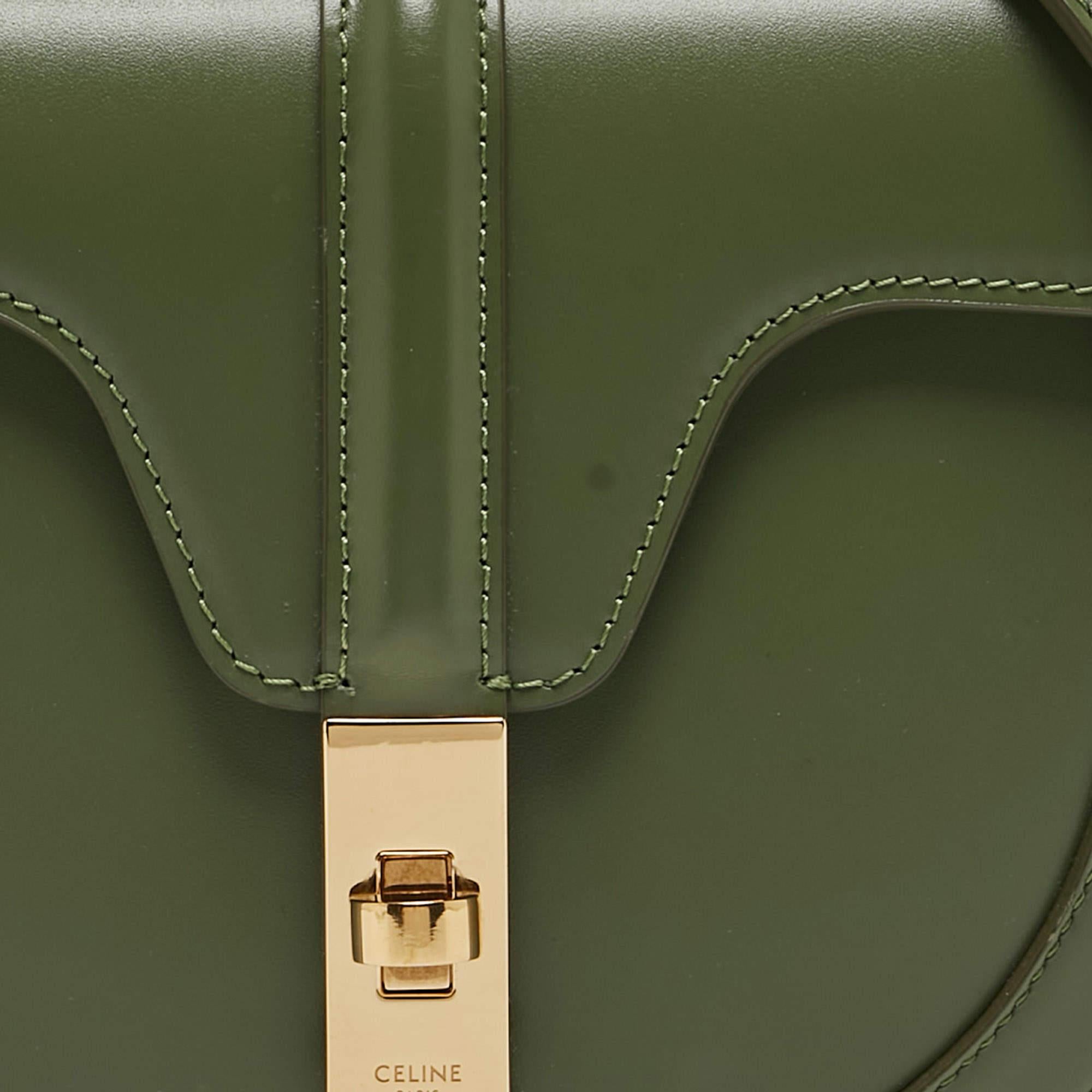 Celine Green Leather Small Besace 16 Shoulder Bag 6