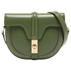 Celine Green Leather Small Besace 16 Shoulder Bag