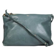 Céline Green Leather Trio Crossbody Bag