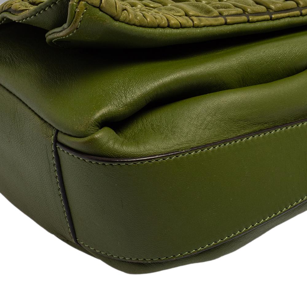 Celine Green Leather Watch Me Flap Shoulder Bag 6