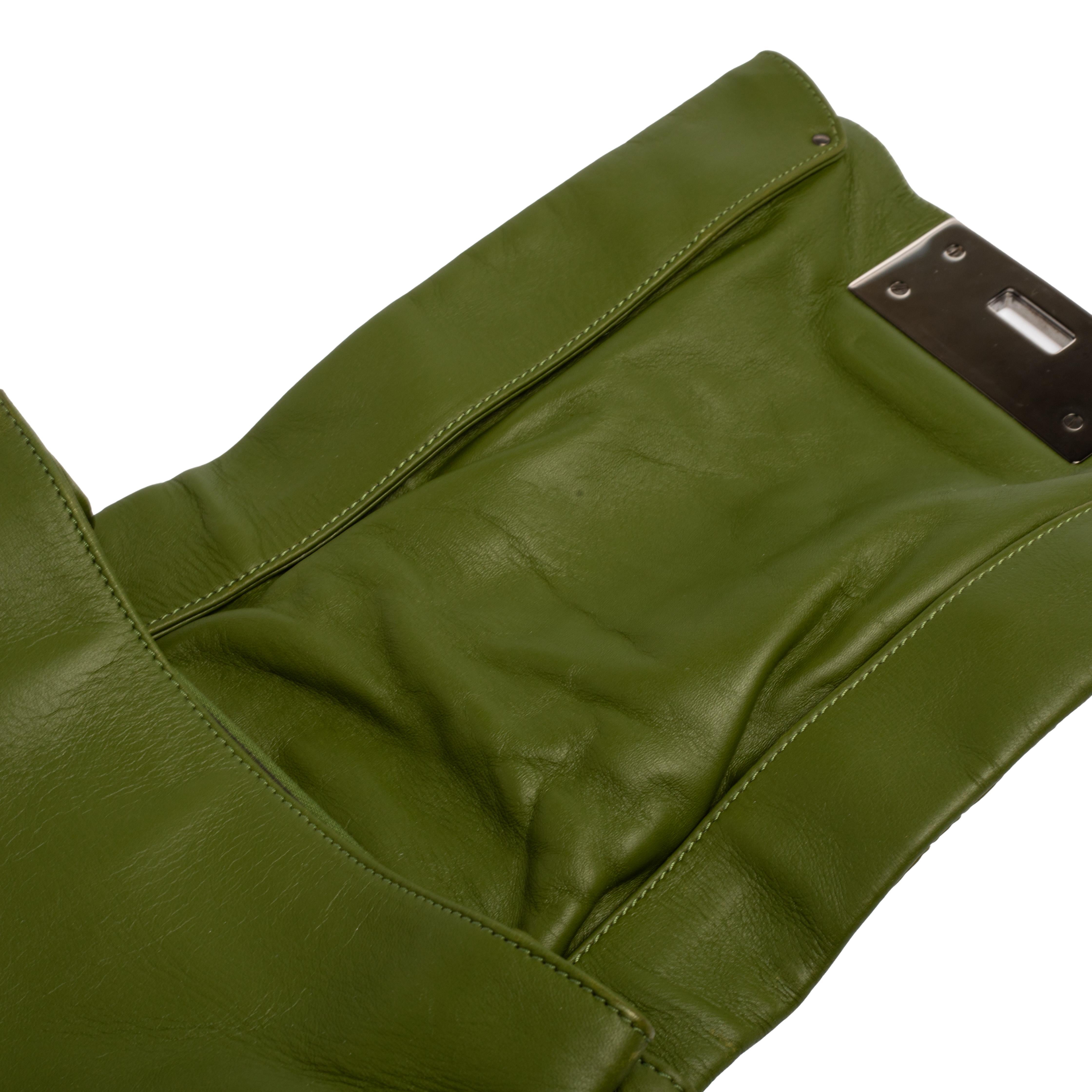 Celine Green Leather Watch Me Flap Shoulder Bag 7