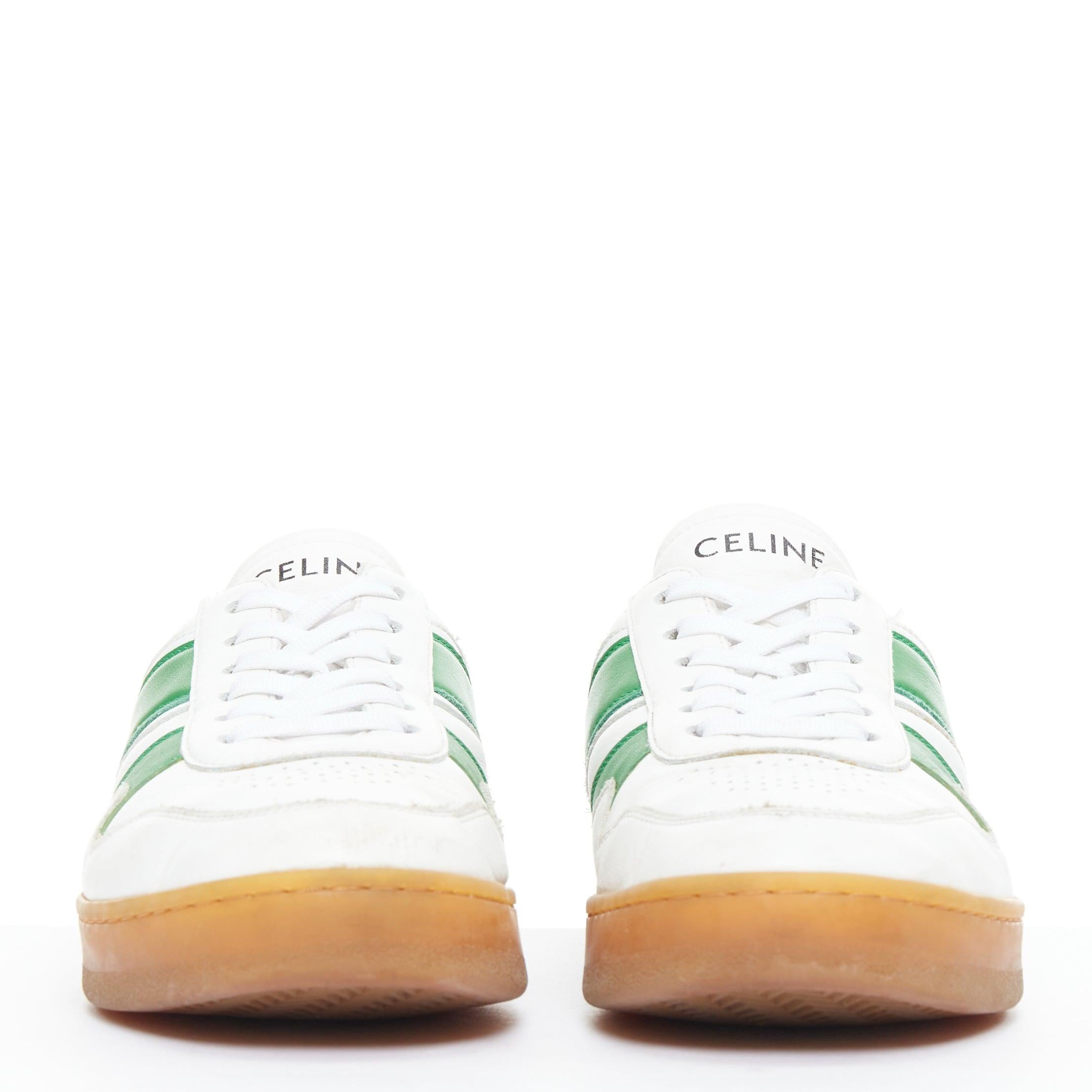 Baskets basses en cuir de couleur verte optic white flash green de Celine EU37 Bon état - En vente à Hong Kong, NT