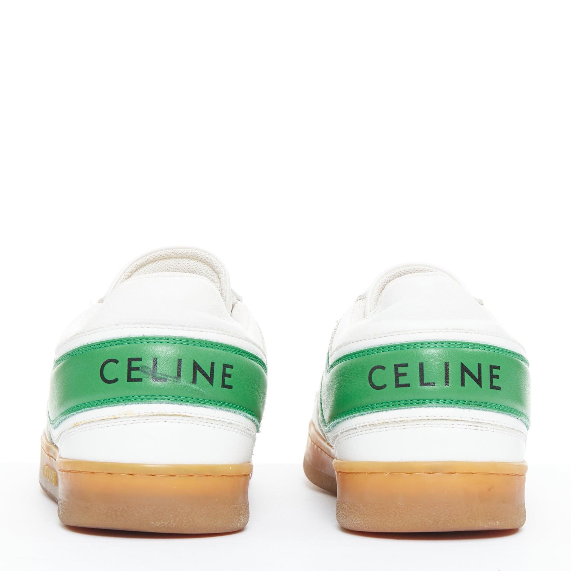 Baskets basses en cuir de couleur verte optic white flash green de Celine EU37 en vente 1