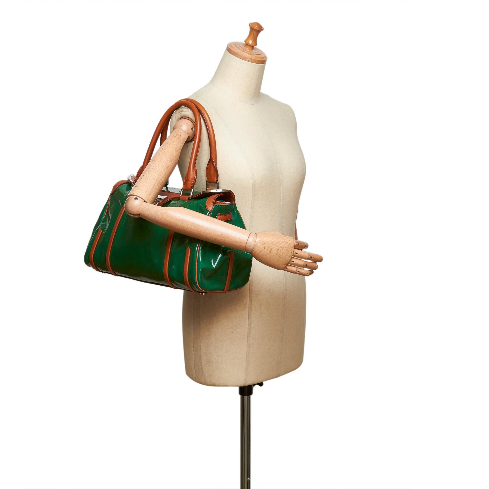 Celine Green Patent Leather Shoulder Bag 4