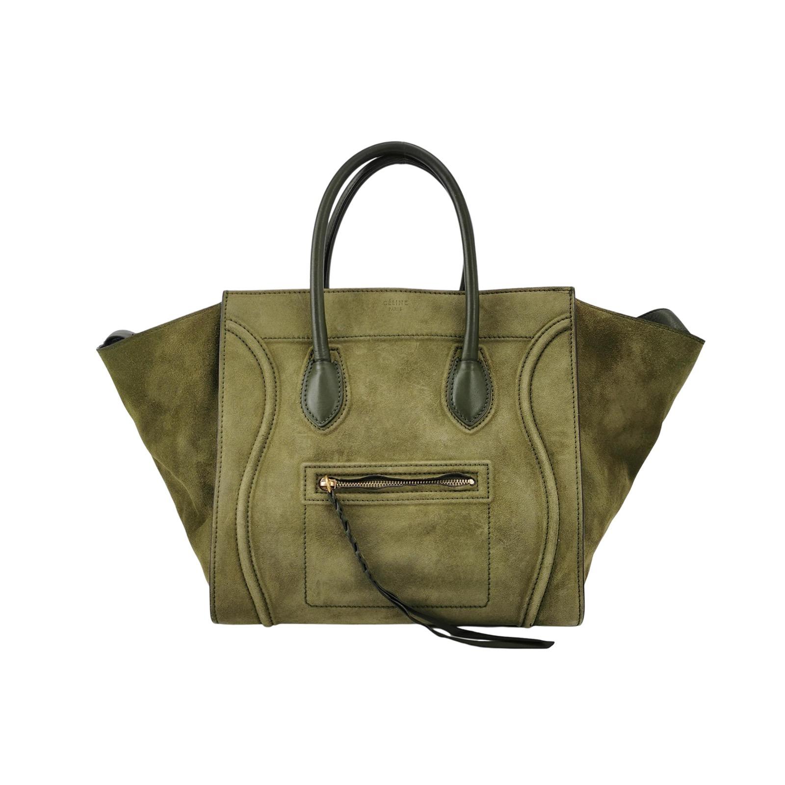 Celine Green Phantom Mini Green Suede Leather 30cm