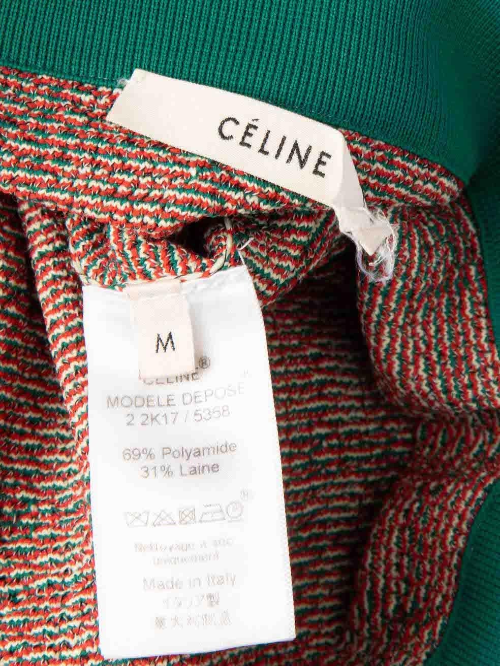 Women's Celine Green Plaid Tie Waist Skirt Size M