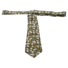 Céline Green Printed Traditional Silk Tie