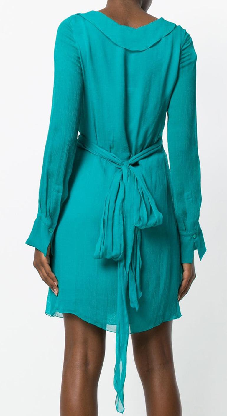 Celine Green Silk Cocktail Dress In Excellent Condition In Paris, FR