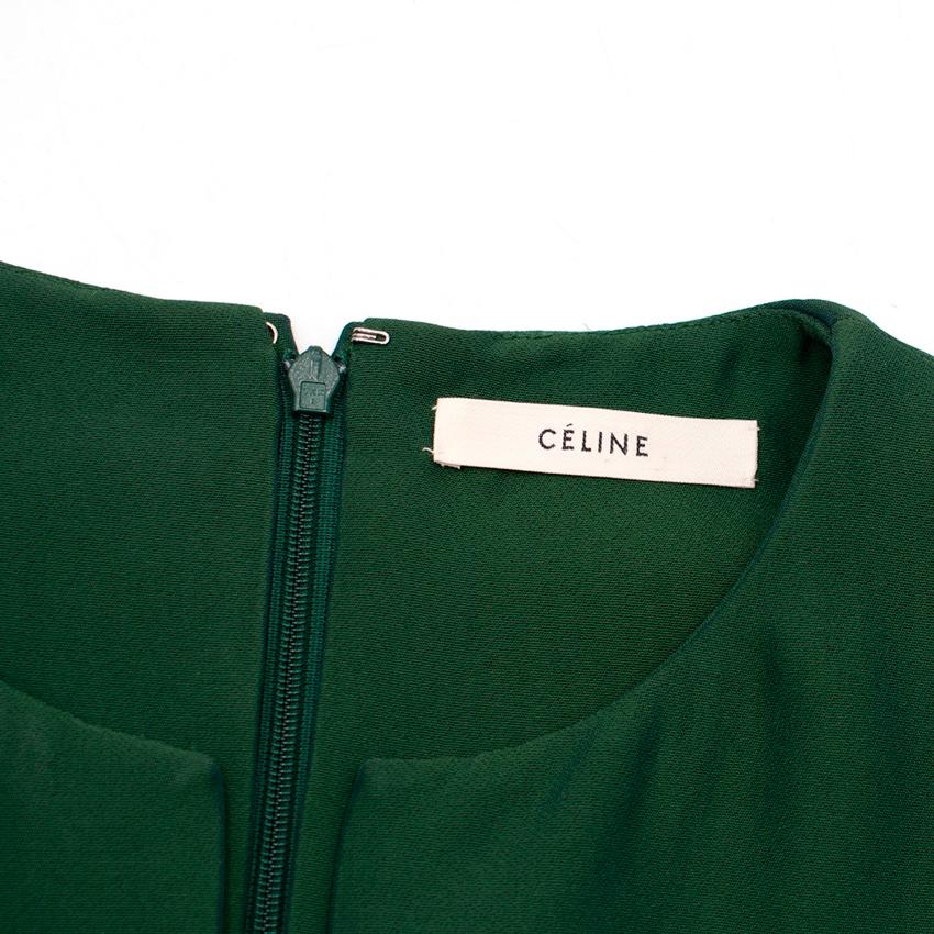 Women's Celine Green Sleeveless Shift Dress - Estimated Size S For Sale