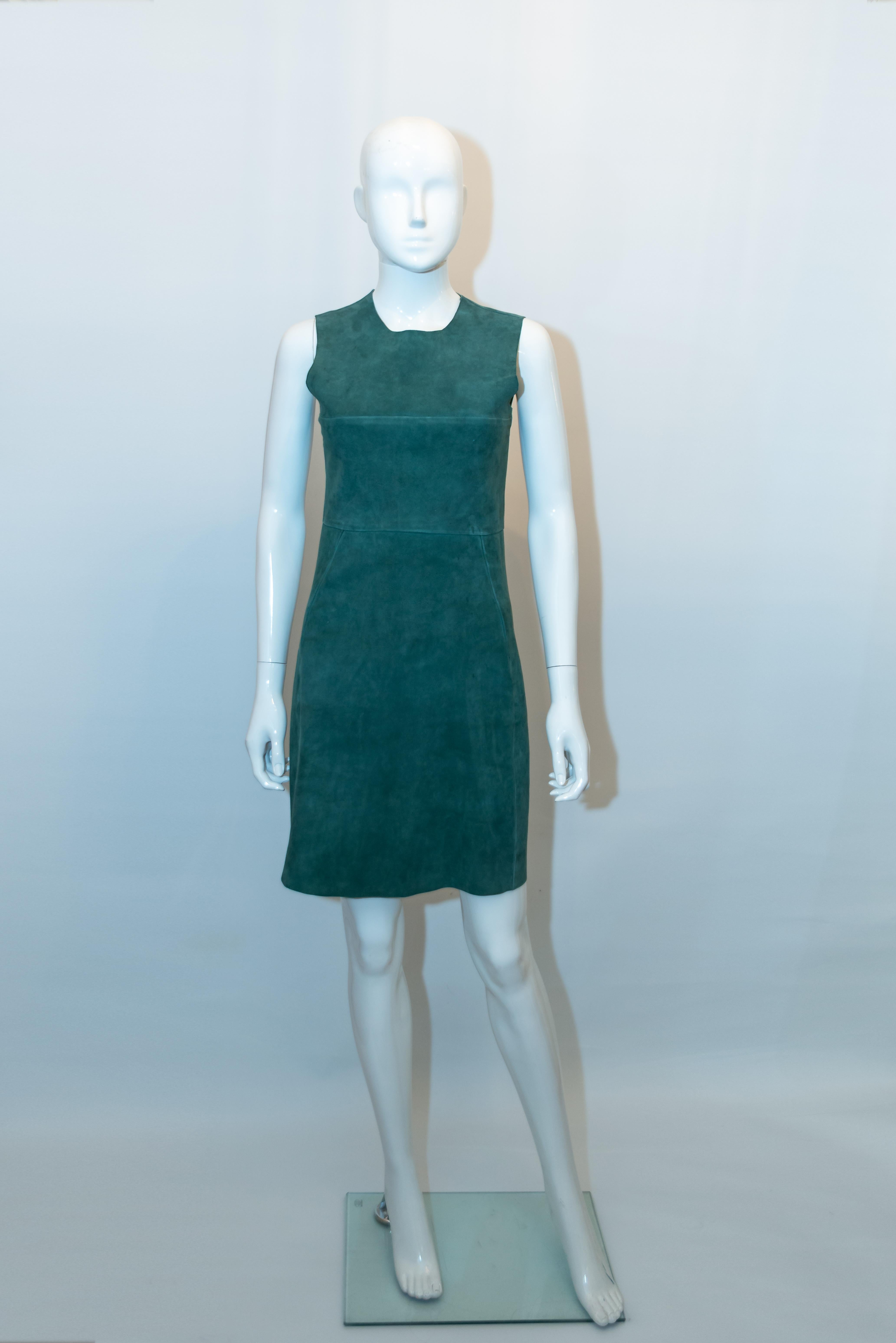 suede green dress