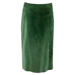 Celine Green Suede Pencil Skirt