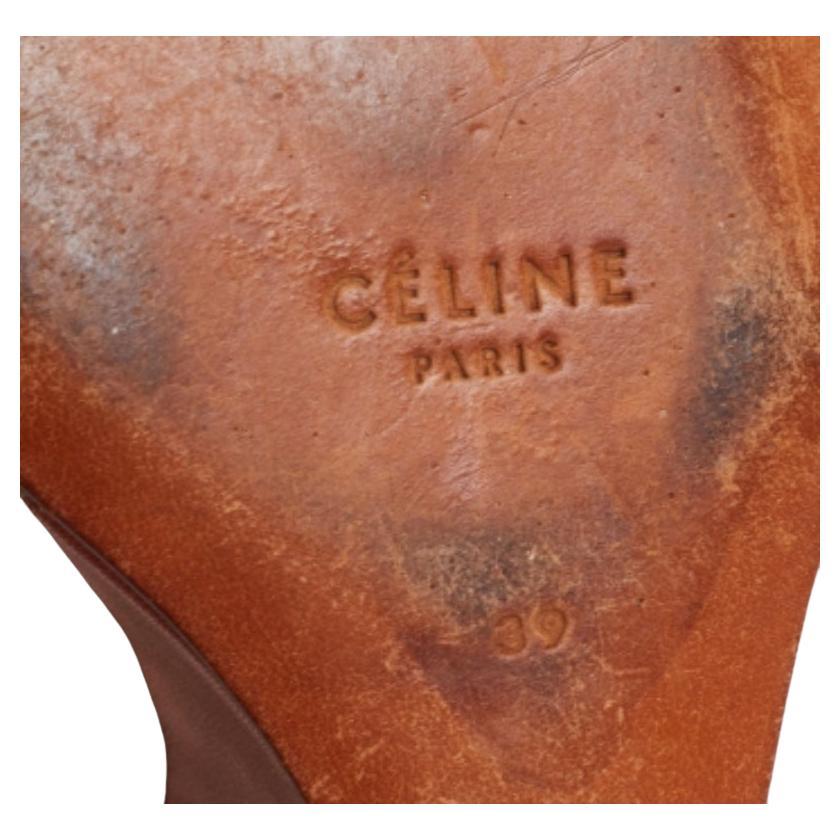 Celine Green Suede Wedge Ankle Strap Pumps Size 39 For Sale 2