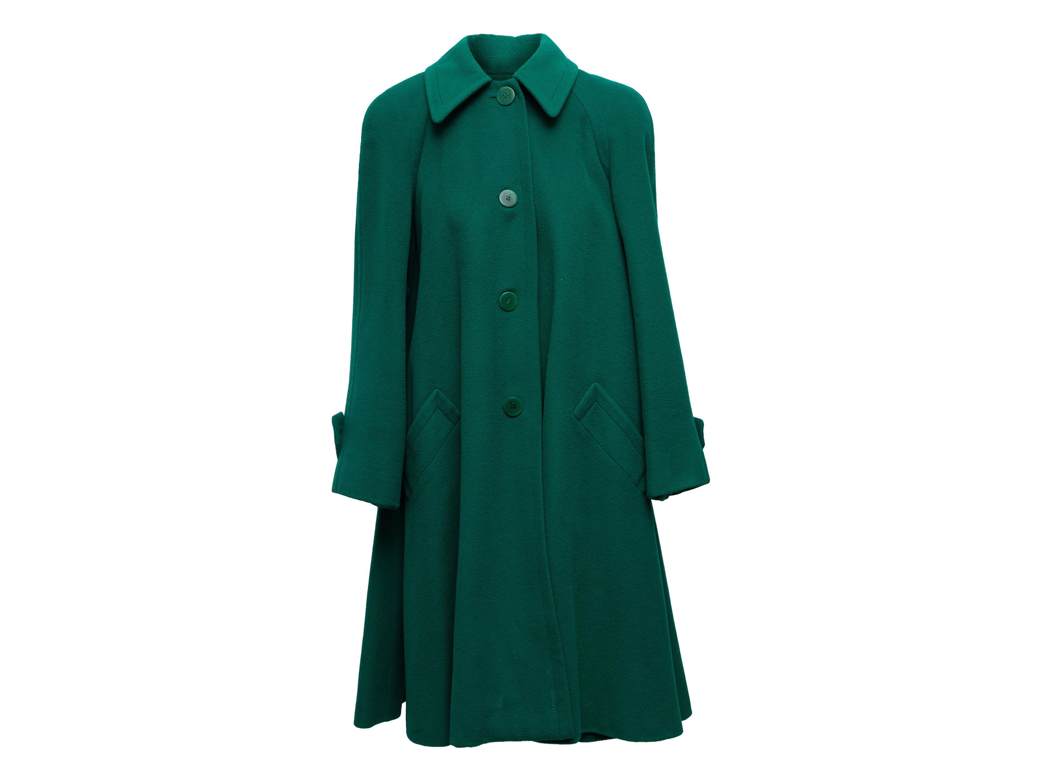 Celine Green Wool Swing Coat For Sale 