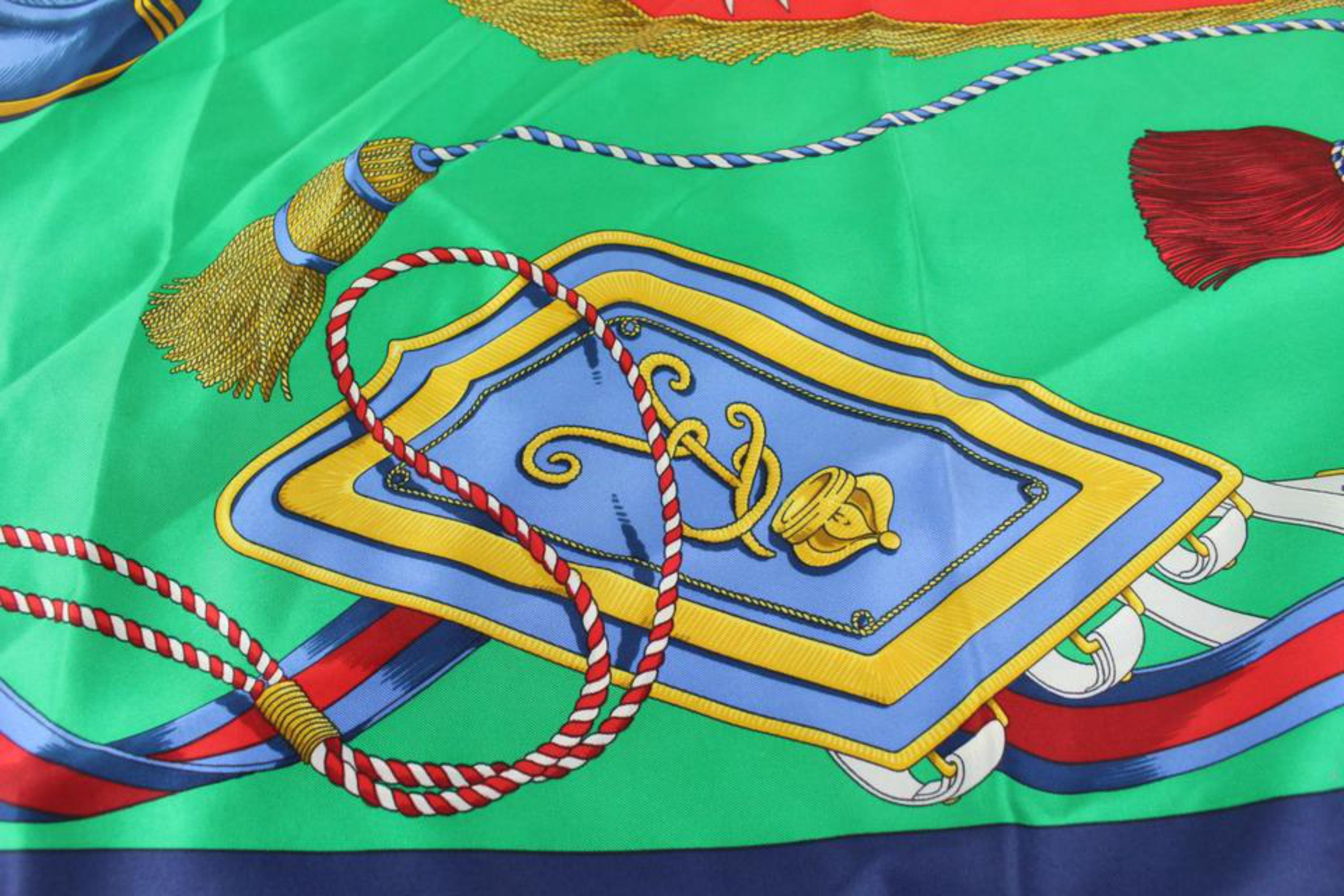 Céline Green x Navy 1789 1989 Revolution Francaise Silk Scarf 1026cl39 5