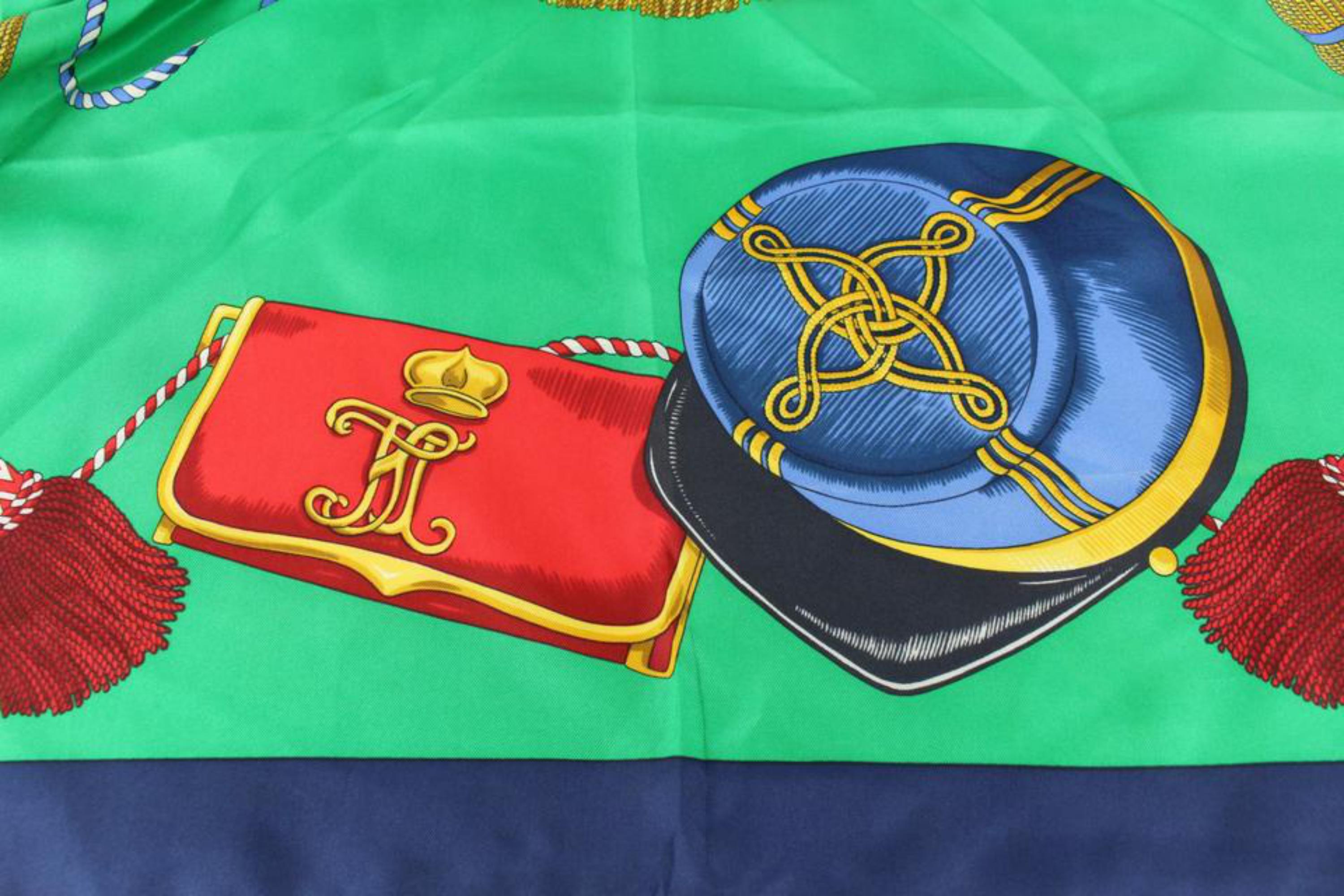 Céline Green x Navy 1789 1989 Revolution Francaise Silk Scarf 1026cl39 6