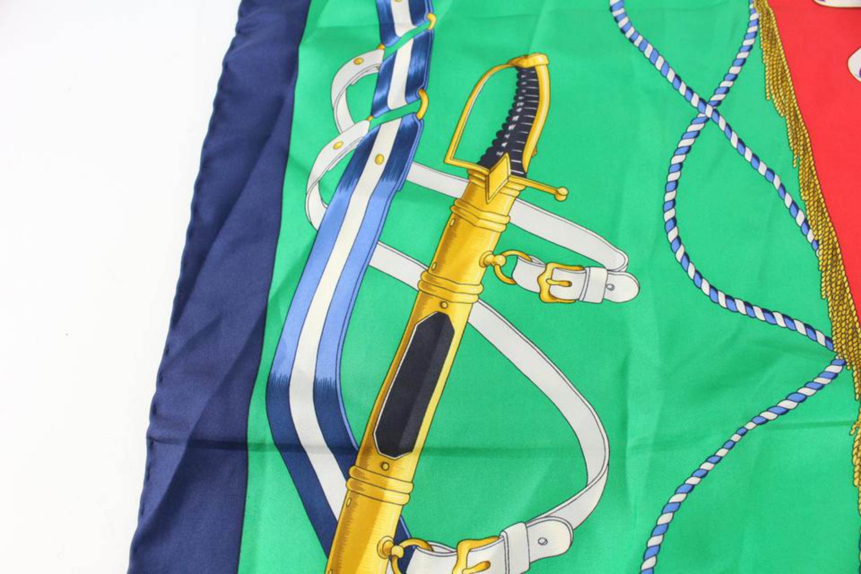 Céline Green x Navy 1789 1989 Revolution Francaise Silk Scarf 1026cl39 2
