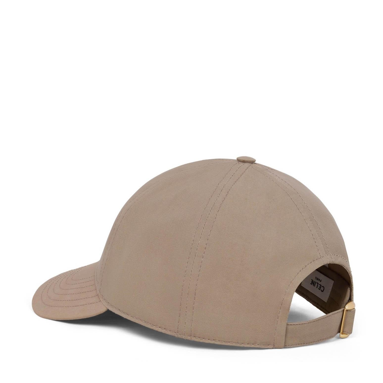 Women's CELINE Greige cotton TRIOMPHE BASEBALL CAP Hat M