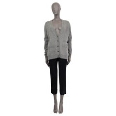 CELINE grey cashmere ICONIC Cardigan Sweater S