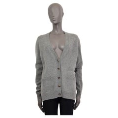 CELINE grey cashmere ICONIC Cardigan Sweater S
