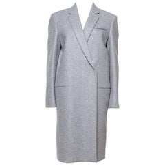 Celine Grey Cashmere Open Front Long Coat L