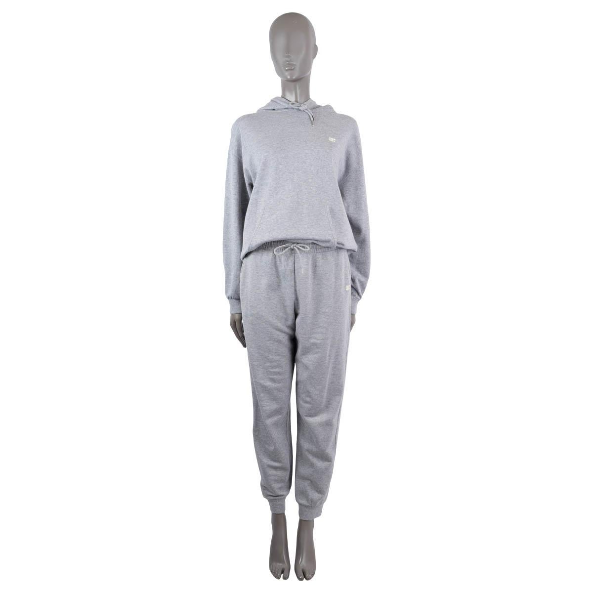 CELINE grey cotton & cashmere TRIOMPHE HOODIE Sweater L For Sale 2