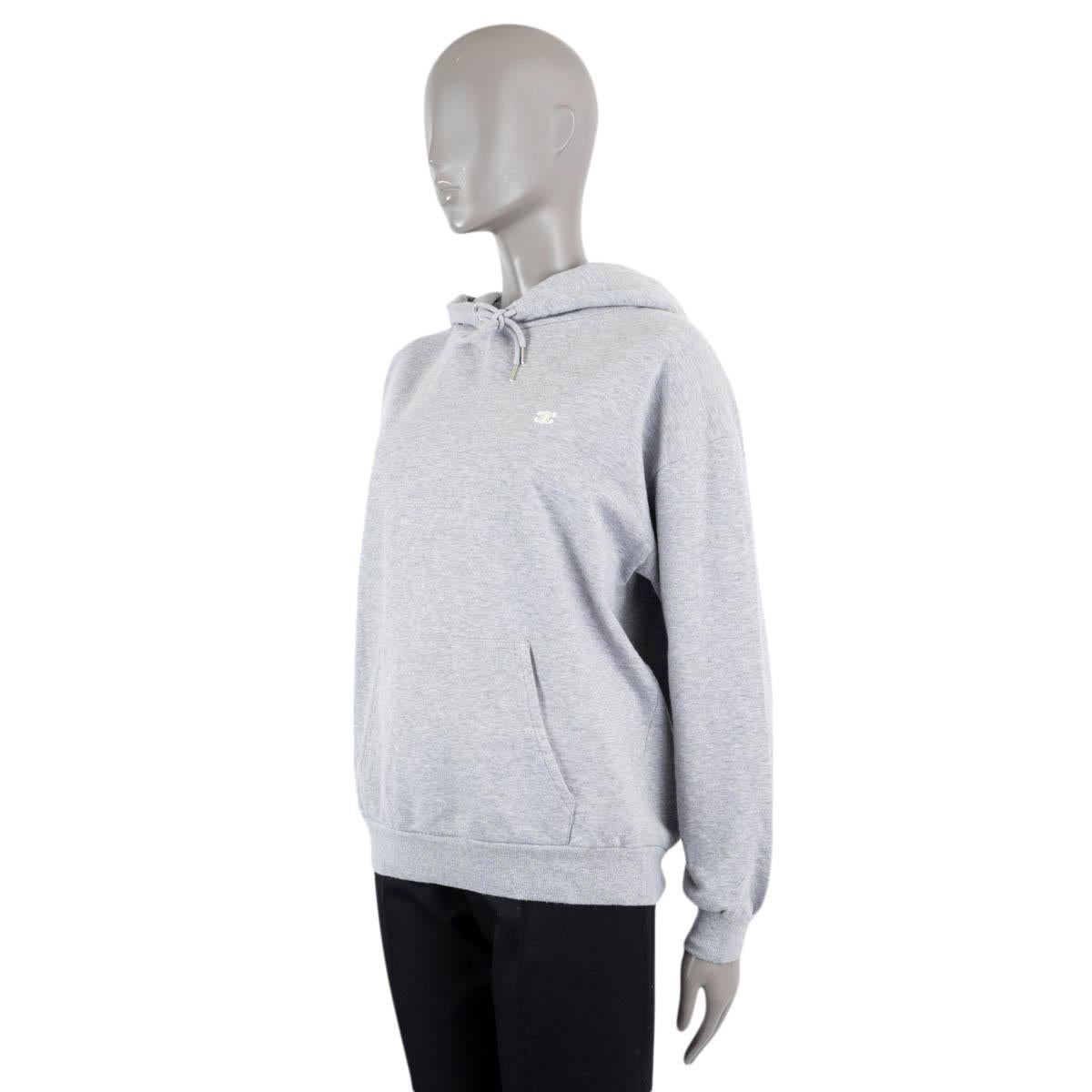 CELINE Pullover aus grauer Baumwolle und Kaschmir TRIOMPHE HOODIE L Damen im Angebot