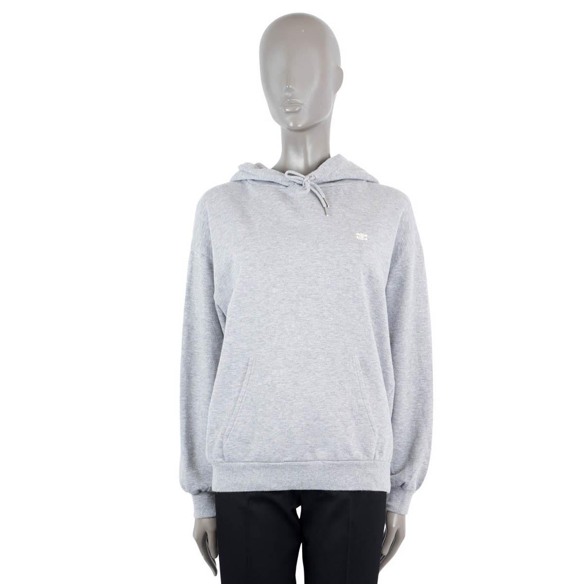 CELINE grey cotton & cashmere TRIOMPHE HOODIE Sweater L For Sale